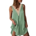 thumbnail image 1 of Ekouaer Womens Satin V Neck Nightgown Sleeveless Tank Sleepwear Nightdress, 1 of 6