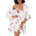 thumbnail image 1 of Ekouaer Womens Silk Robe Set 2-Piece Satin Bathrobe V-neck Bridal Party Robe, 1 of 6