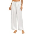 thumbnail image 1 of Ekouaer Womens Wide Leg Pajama Pants Satin Silk Casual Loose Elastic Waist Lounge Pants Pj Bottoms with Pockets, 1 of 6