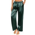 thumbnail image 1 of Ekouaer Womens Silk Satin Pajama Pants Casual Loose Lounge Pants Drawstring Elastic Waist Wide Leg Pj Bottoms with Pockets, 1 of 6