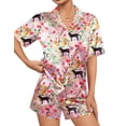 thumbnail image 1 of Ekouaer Womens Silk Satin Pajamas Set Short Sleeve Sleepwear Button Down Top and Shorts Loungewear 2 Piece Pjs Set, 1 of 6