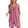 thumbnail image 1 of Ekouaer Womens Sleeveless Pajamas Set Cotton Pj Sets Tank Top and Shorts Sleepwear Summer 2 Piece Loungewear, 1 of 6