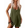 thumbnail image 1 of Ekouaer Womens Summer Casual Sleeveless Rompers Loose Spaghetti Strap Shorts Overalls Outfits With Pockets Black M Army Green XXL, 1 of 5