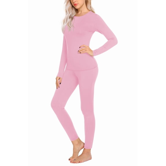 Ekouaer Womens Thermal Underwear Set – Lightweight Base Layer Long Johns & Shirt – Warm Winter Pajamas & Cold Weather Base Layer