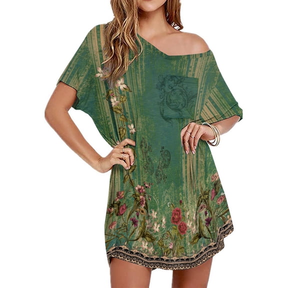Ekouaer Womens Tshirt Nightgown Cotton V Neck Sleepshirts Comfy Casual Nightshirt for Women