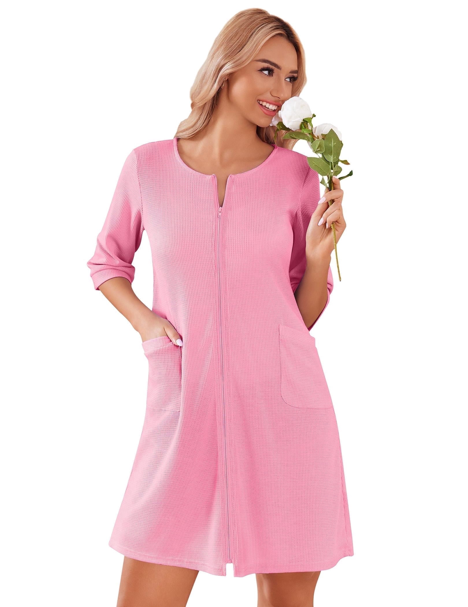Up Robe Sonostar Ekouaer Zip Up Robes for Women Short Waffle Bathrobe Lightweight Knee ...