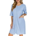 thumbnail image 1 of Ekouaer Zip Up Robes for Women Short Waffle Bathrobe Lightweight Knee Length Housecoat with Pockets Nightgown, 1 of 5
