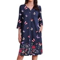 thumbnail image 1 of Ekouaer Zipper Robes for Women 3/4 Sleeves Housecoat Soft Nightgowns Sleepwear Mumu House Dresses with Pockets S-XXL, 1 of 5