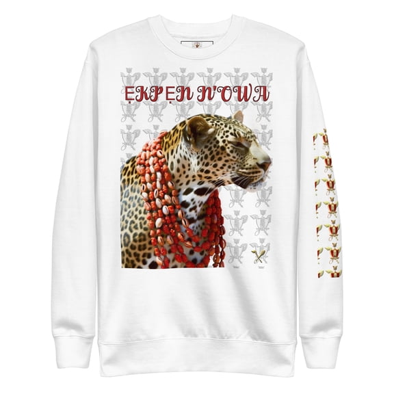 Ekpen N'Owa Unisex Premium Sweatshirt - White, S