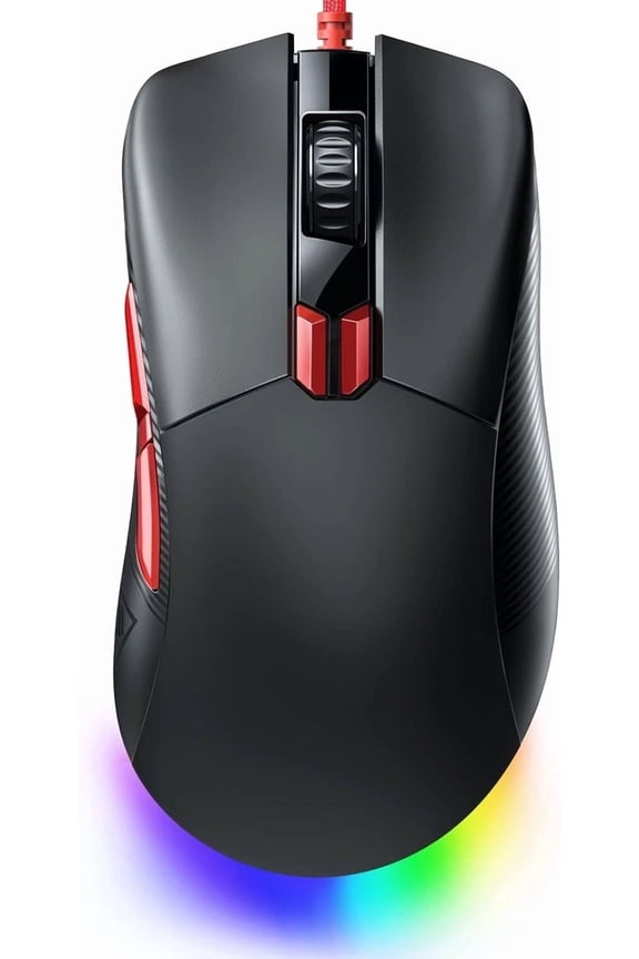Eksa Em500 Wired Gaming Mouse Rgb, 8 Buttons, 12400 Dpi New In Box