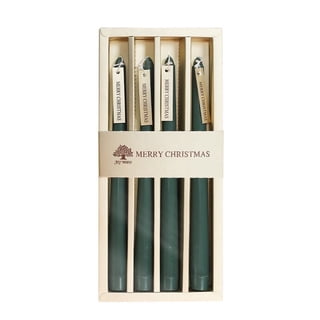 Ekuci 10" Christmas Vintage Green Spiral Taper Candles for Home & Party Decorations - Dripless & Smokeless 4 Pack