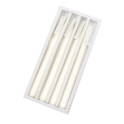 Ekuci 10" Monochrome milky white Taper Candles - Dripless Smokeless 4PCS