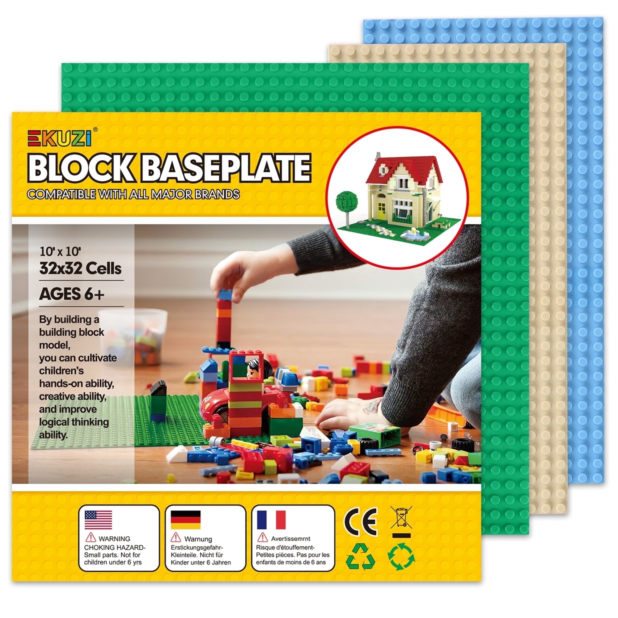 Ekuzi Base Plates for Building Bricks - Compatible with Major Brick ...