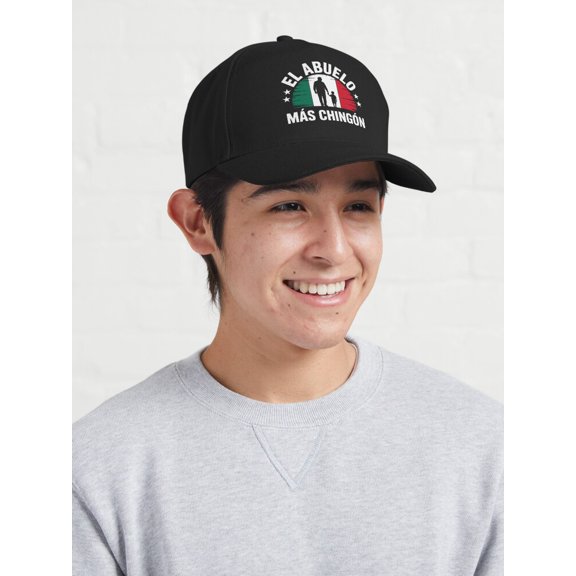 El Abuelo Mas Chingon Baseball Hat, Mexican Flag Grandfather Graphic Design, Classic Cap