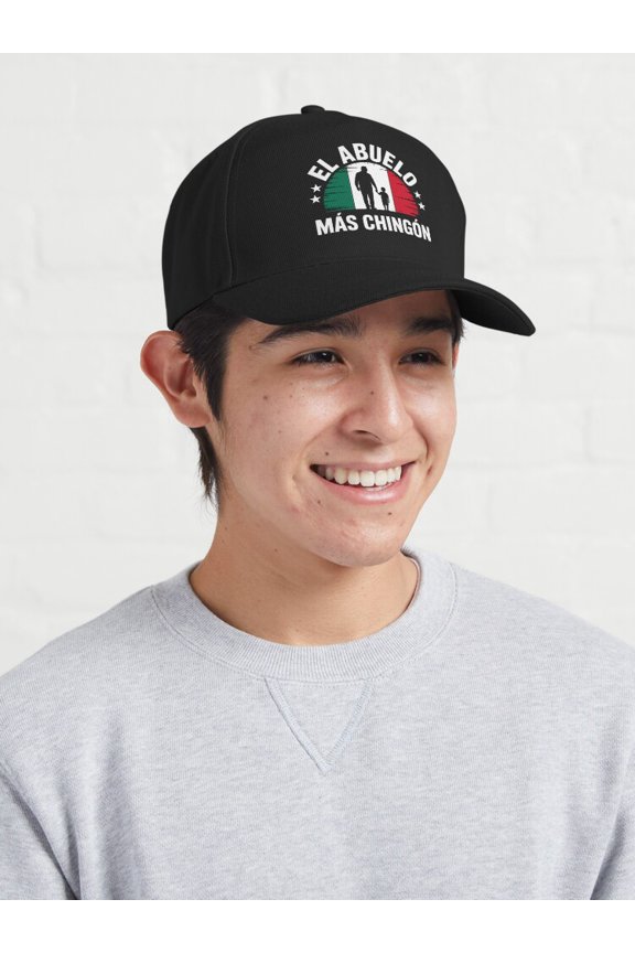 El Abuelo Mas Chingon Baseball Hat, Mexican Flag Grandfather Graphic Design, Classic Cap