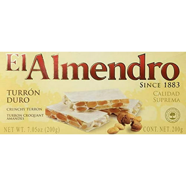 El Almendro Crunchy Almond Turron (3 PACK 7.05oz Each Bar)