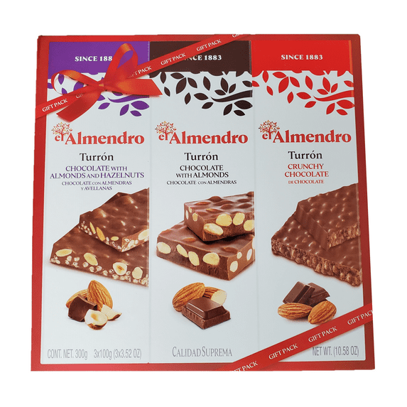 El Almendro Turron Calidad Suprema Spanish Almond Chocolate Holiday Variety Gift Pack, 10.58 oz