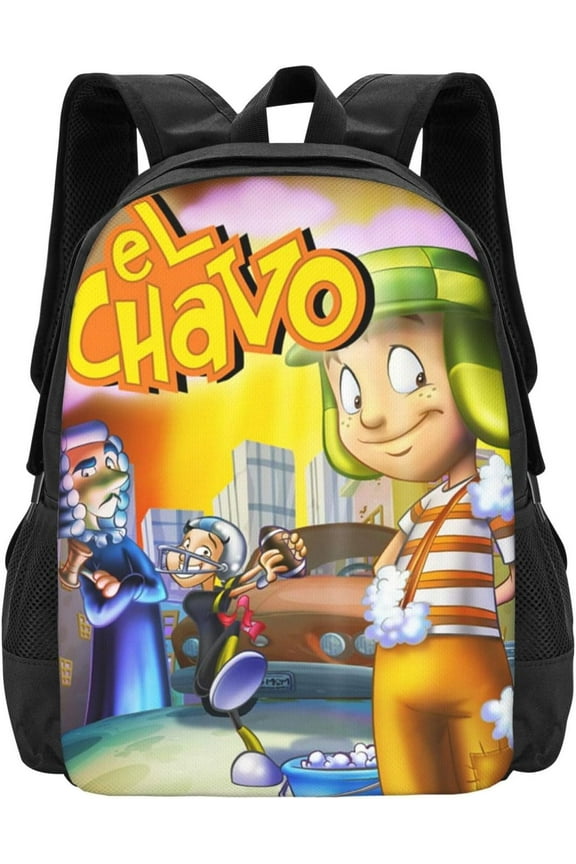 El Anime Chavo animado Anime Backpacks Canvas Backpack Cartoon Daypack Unisex Lightweight Bags for Office Travel
