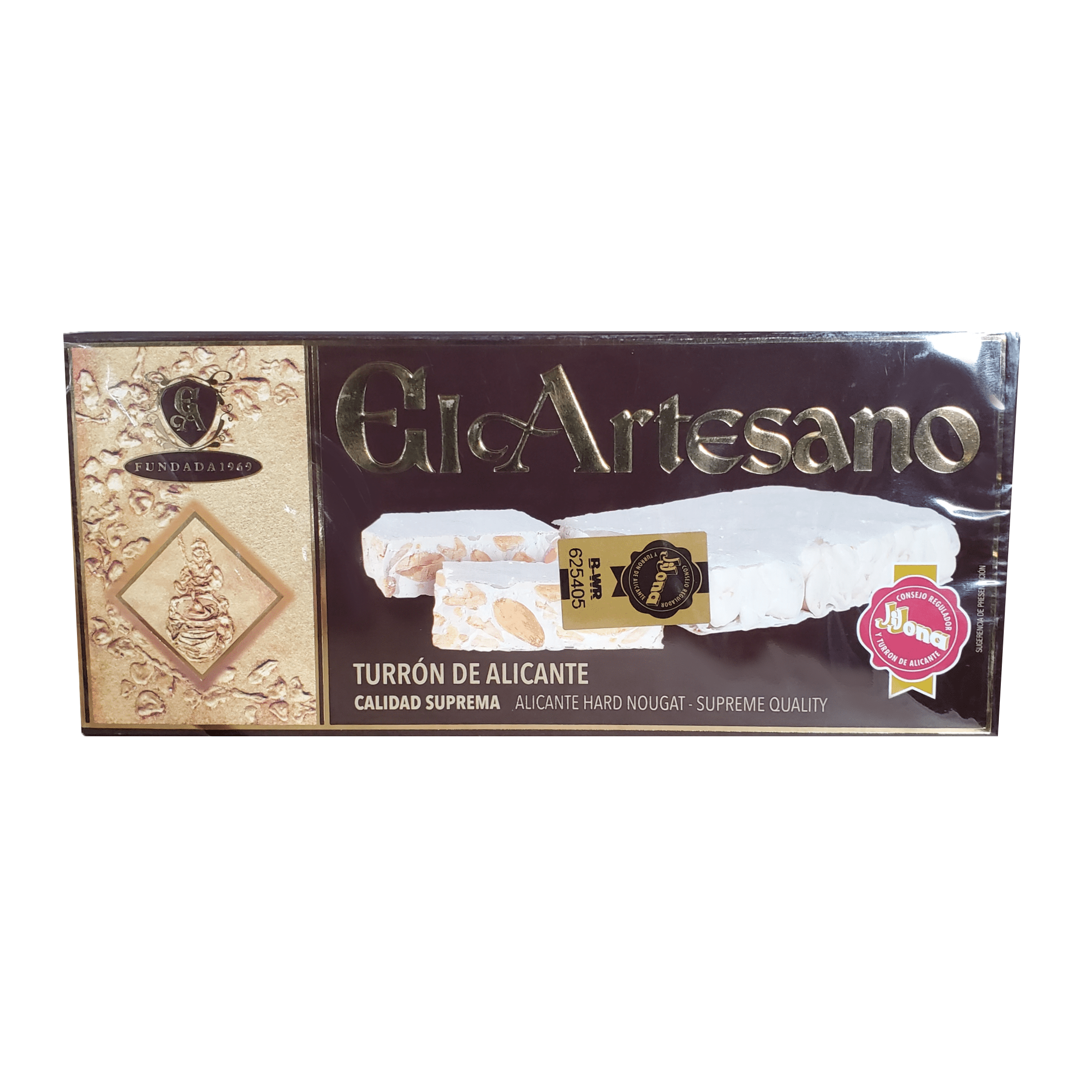 El Artesano Turron de Alicante Crunchy Almond Hard Nougat, 8.8oz (250g ...