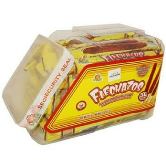 El Azteca Flechazos, Hot & Salt Tamarind Flavor Candy - Jar, Count 36 - Sugar Candy / Grab Varieties & Flavors