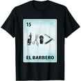 thumbnail image 1 of t-shirt El Barbero Mexican Barber Cards T-Shirt mens，black，women，funny，journey，Crew Neck, Short Sleeve,printing, 1 of 4