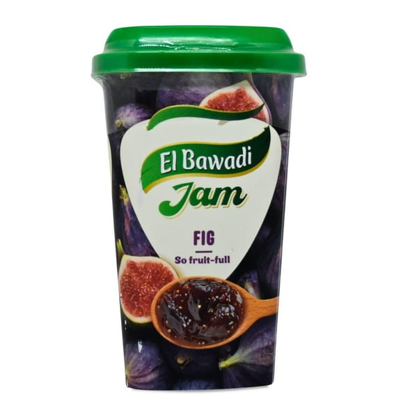 El Bawadi Jam Fig Egyptian Halal Pure Natural a Sweet Tasting Snack Egypt Arab Non Gmo Kosher Halal (1 Pack = 12.35 oz / 350 gm)