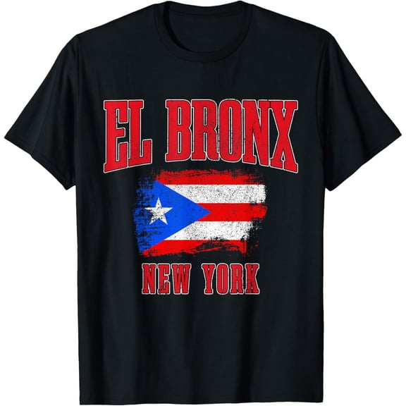 El Bronx NYC Puerto Rican Flag Pride Boricua New York City T-ShirtMen and women, Black T-shirt, size: Extra large