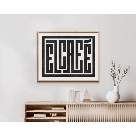 El Café Art Coffee Art Coffee Wall Art El Cafe Print Poster Coffee Typography Print Coffee Gift El Café Sign