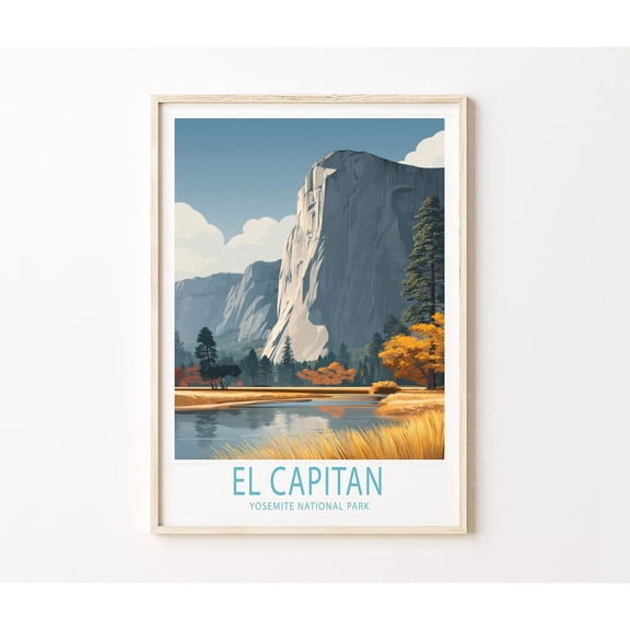El Capitan Yosemite California Mountain Cliff Wall Art Home Decor