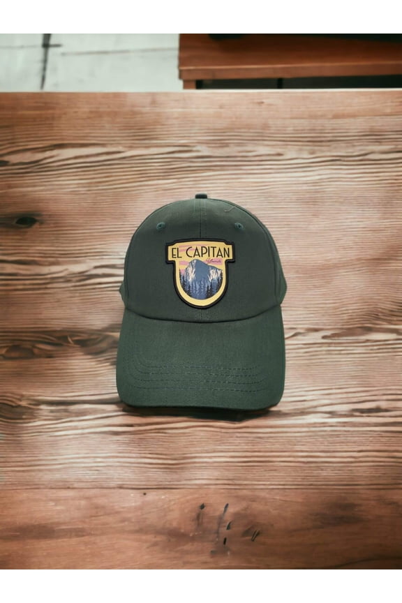 El Capitan Yosemite National Park Embroidered Low Profile Baseball Cap for Outdoor Enthusiasts - Forest Green