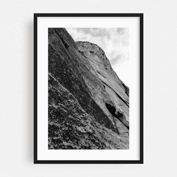 El Capitan - Yosemite Valley California Photography Mountain Black and White Abstract Nature Landscape Wilderness Scenic Black Framed Wall Art Print 16 x 24 inches