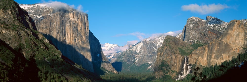 El Capitan and Half Dome Rock Formations Yosemite National Park California Canvas Art - Panoramic Images (36 x 12)