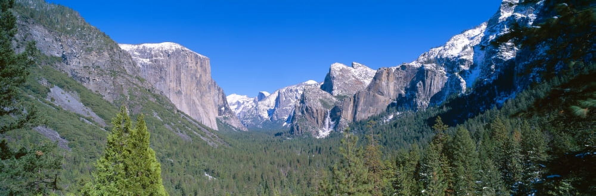 El Capitan and Half Dome in Yosemite California Canvas Art - Panoramic Images (27 x 9)