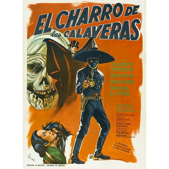 El Charro De Las Calaveras (Aka The Rider Of Skulls) Mexican Poster Dagoberto Rodriquez 1965 Movie Poster Masterprint (24 x 36)