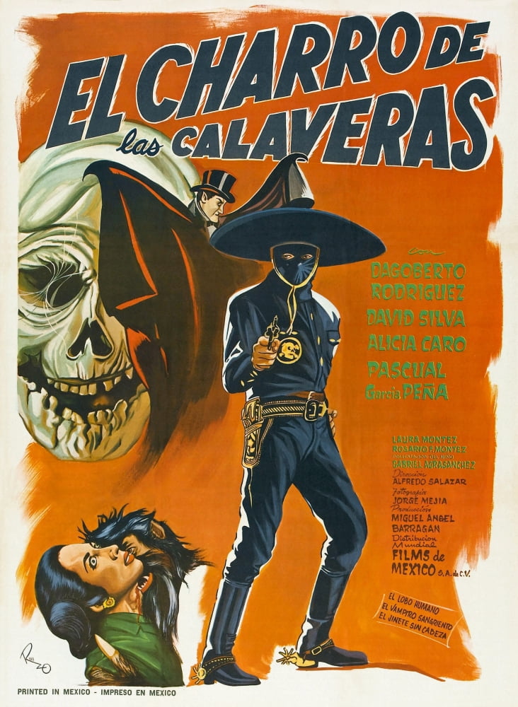 El Charro De Las Calaveras Canvas Art - (11 x 17)