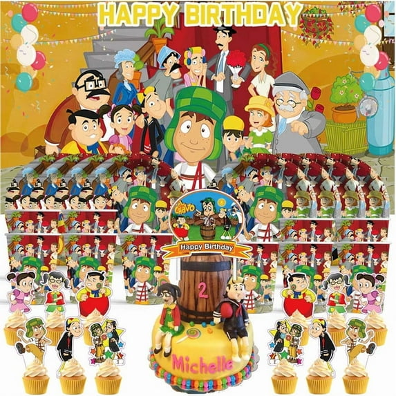 El Chavo Birthday Cups Party Supplies Decor Backdrop Plates Fans Decorations Banner