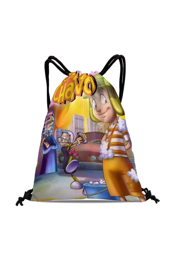 El Chavo del Ocho-theme Drawstring Backpack Sports Gym Bag Water Resistant String Bag Cinch Bag12''X16''30X40cm