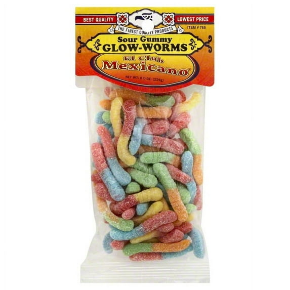 El Club Mexicano Glow Worms Candy, 1.76 oz