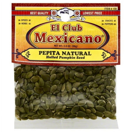 El Club Mexicano Roasted Hulled Pumpkin Seeds, 2 oz Pack