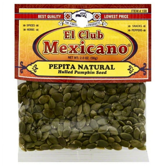 El Club Mexicano Roasted Hulled Pumpkin Seeds, 2 oz Pack