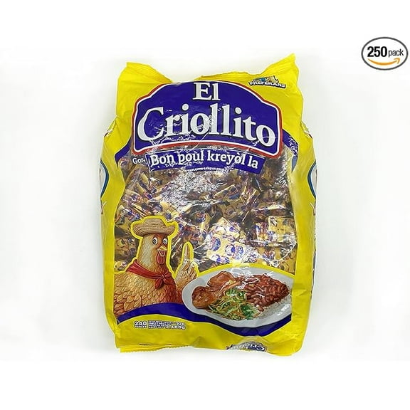 El Criollito Chicken Bouillon Cubes| Gou bon Poul Kreyol 250 tablets, MAGI CRIOLLITO.