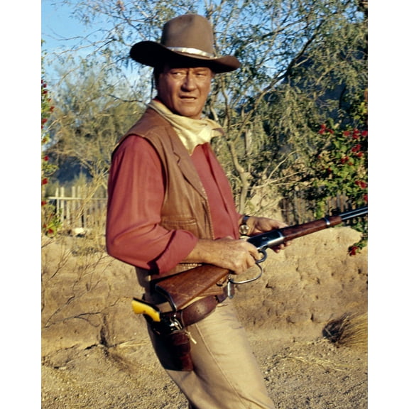 El Dorado John Wayne great image holding rifle 24x36 Movie Poster HD Aluminum Wall Art