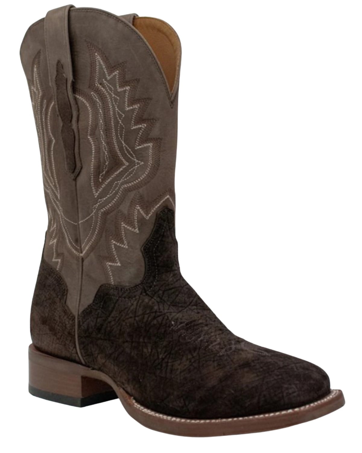 El Dorado Men's Hippo Chocolate Exotic Western Boot Broad Square