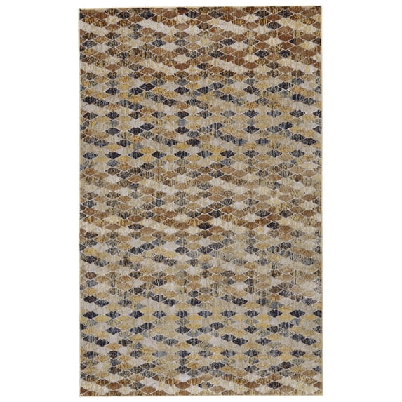 El Dorado Modern Distressed Rug, Leather Brown/Charcoal, 8ft x 11ft Area Rug