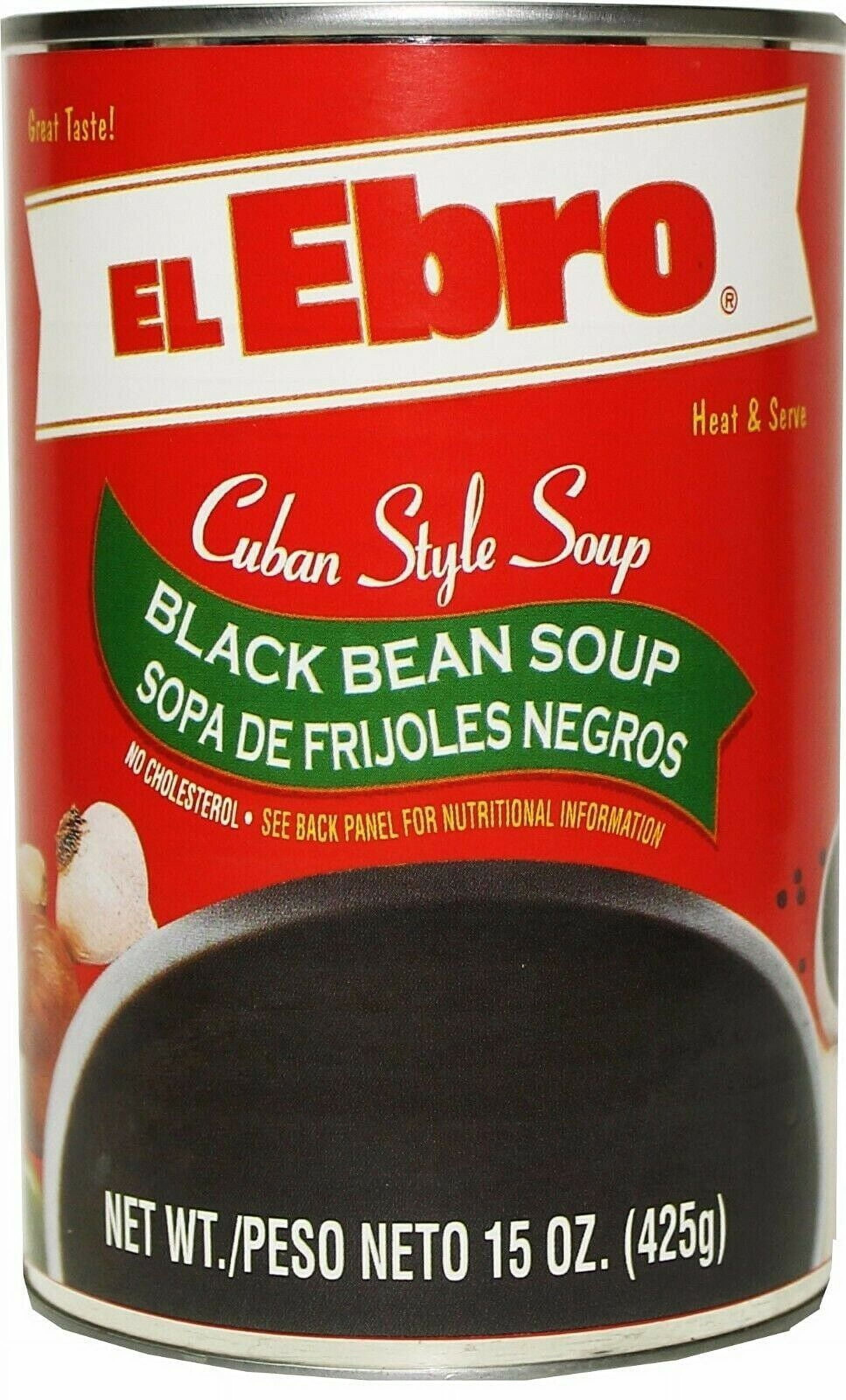 El Ebro Black Bean Soup Cuban style, 15 oz ready to eat