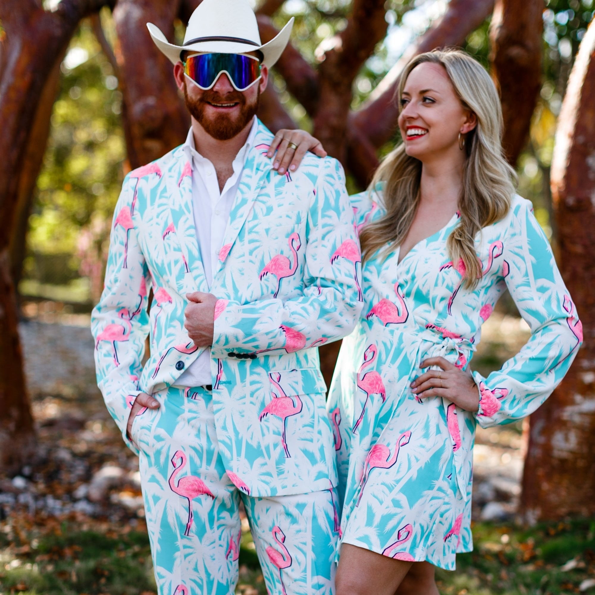 El Flamenco - Shinesty Tropical Flamingo Print Suit US