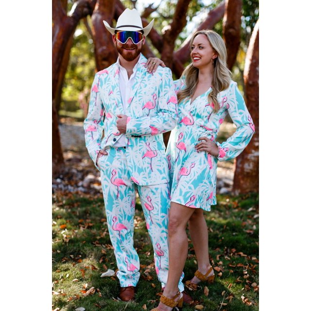 El Flamenco Shinesty Tropical Flamingo Print Suit US Jacket 46