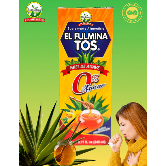 El FulminaTos Adult Syrup with Agave honey (8.11 Fl Oz) 0% Sugar