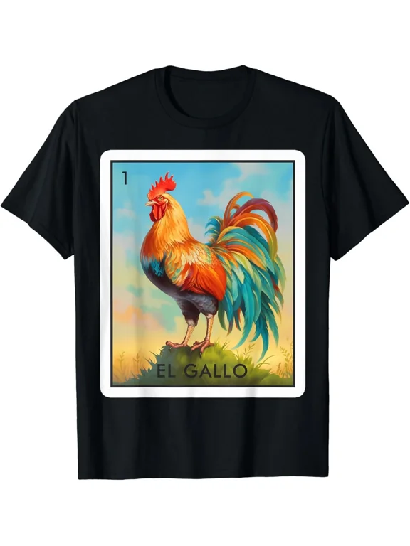 El Gallo Mexican Lottery Bingo Game Traditional Rooster Card Gift Unisex T-Shirt