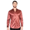 thumbnail image 1 of El General Burgundy/Gold Casual Long-Sleeve Shirt 44546, 1 of 6